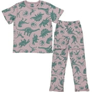 Boys Adaptive T-Shirt \u0026 Cargo Sweatpants Set, Dinosaur Adventure Clothing Little and Big Boys Sizes, Vino/Light Purple, X-Small